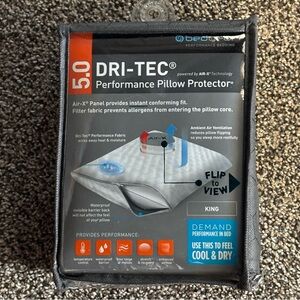 NEW King Pillow Size Performance Protector COVER DRI-TEC 5.0 Measuring 20” X 36”